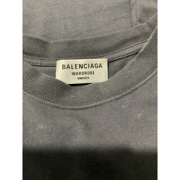 Balenciaga Large Blue Cotton Fit T-Shirt Size S - Picture 4 of 6